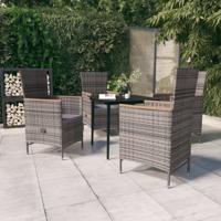 5-delige Tuinset met kussens grijs