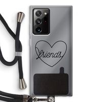 Friends heart black: Samsung Galaxy Note 20 Ultra / Note 20 Ultra 5G Transparant Hoesje met koord