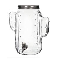 Alessandro Drankdispenser Cactus - 5 liter - glas - limonadetap - 14 x 26 x 30 cm