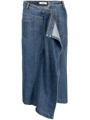 Goen.J jupe en jean à design asymétrique - Bleu