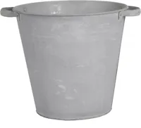 Mega Collections Zinken Bloempot met Handgrepen - Conisch Hoog - Ø30 x H28 cm - Old Look