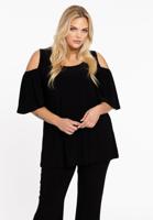 Yoek Tuniek flare met uitsnedes | Zwart | Maat 42/44