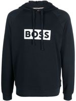 BOSS hoodie à logo imprimé - Bleu - thumbnail