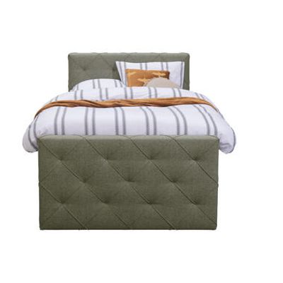 Boxspring met opbergruimte en voetbord Liv geruit - groen - 120x200cm - Leen Bakker