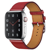 Bandje geschikt voor Apple Watch 38/40MM - Maat L - Horlogebandje - Polsband - Kunstleer - Rood