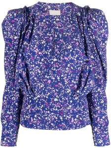 ISABEL MARANT blouse imprimée à manches bouffantes - Bleu