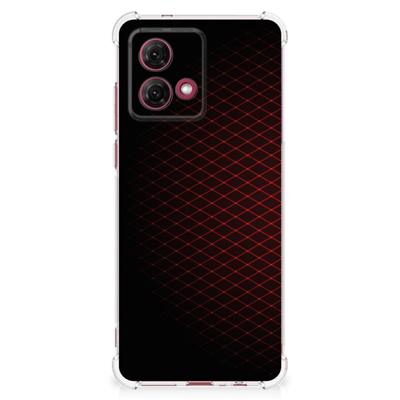 Motorola Moto G84 Doorzichtige Silicone Hoesje Geruit Rood Motorola Moto G84 Doorzichtige Silicone Hoesje Geruit Rood