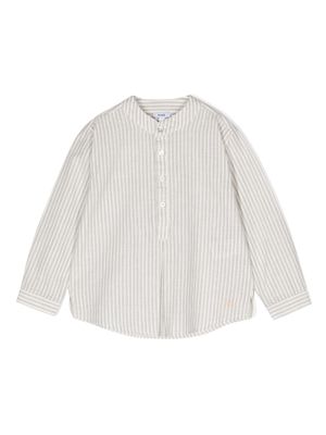 Knot chemise en coton Marlon à rayures - Tons neutres