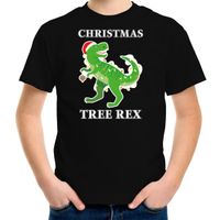 Christmas tree rex Kerstshirt / outfit zwart voor kinderen