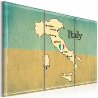 Schilderij - Hart van Italië, 3luik , premium print op canvas,