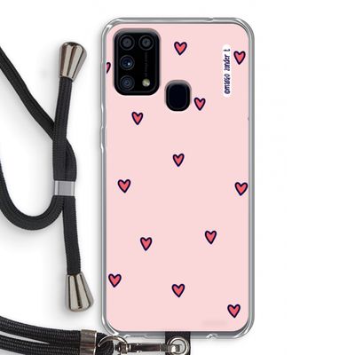Hartjes: Samsung Galaxy M31 Transparant Hoesje met koord
