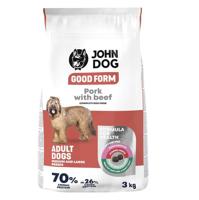 JOHN DOG Good Form Medium and large breeds Pork with beef - droog hondenvoer - 3kg