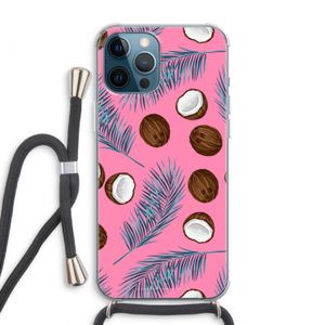 Kokosnoot roze: iPhone 12 Pro Max Transparant Hoesje met koord