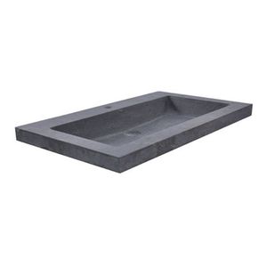 Wiesbaden Bstone wastafelblad 60x45x5 cm zonder kraangat natuursteen zwart