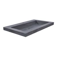 Wiesbaden Bstone wastafelblad 60x45x5 cm zonder kraangat natuursteen zwart