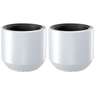 Plantenpot/bloempot Sevilla - 2x - buiten/binnen - kunststof - wit - D30 x H29 cm