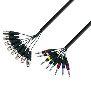 Adam Hall 3 Star L8 FV 0500 multikabel 8 x XLR female naar 8 x Jack TRS 5 m