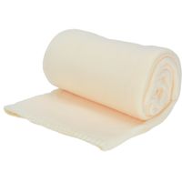 Polyester fleece deken/dekentje/plaid 125 x 150 cm licht beige - thumbnail