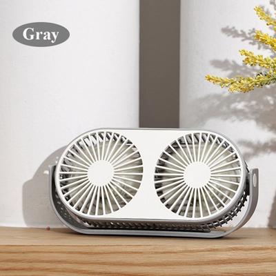 Kleine Bean Desktop Desktop Double Leaf USB mini fan (grijs)