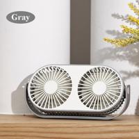 Kleine Bean Desktop Desktop Double Leaf USB mini fan (grijs)