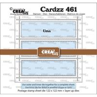 Crealies • cardzz stans vierkant postzegelvel uma met 3 rechthoeken