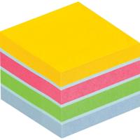 Post-it Notes mini kubus, 400 vel, ft 51 x 51 mm, geassorteerde kleuren, op blister