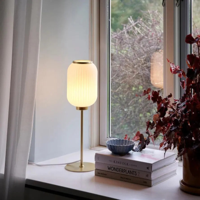 Tafellamp messing en opaalglas met schakelaar en E27 fitting Nordlux Milford 48 cm