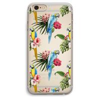 Kleurrijke papegaaien: iPhone 6 Plus / 6S Plus Transparant Hoesje - thumbnail