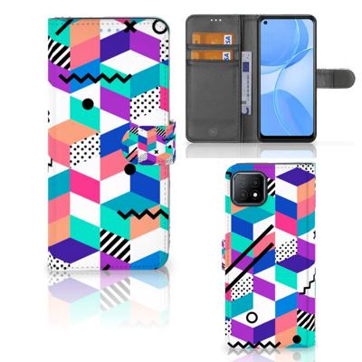 OPPO A73 5G | Book Case | Blokken Kleurrijk