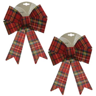 Decoris strikken - 8x - geruit - 26 cm - kerstversiering - kerstdecoratie - kerstoomversiering