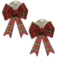 Decoris strikken - 8x - geruit - 26 cm - kerstversiering - kerstdecoratie - kerstoomversiering