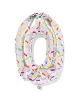 HEMA Folieballon cijfer 0 60cm confetti (multicolor)