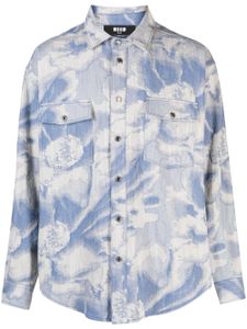 MSGM chemise à motif en jacquard - Bleu