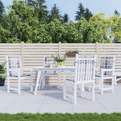 VidaXL Tuinstoelkussens 4 st 100x50x3 cm oxford stof ruitpatroon grijs