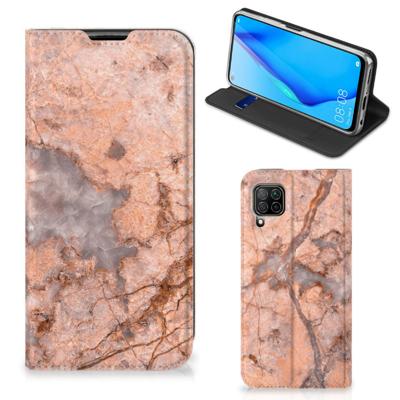 Huawei P40 Lite | Standcase | Marmer Oranje
