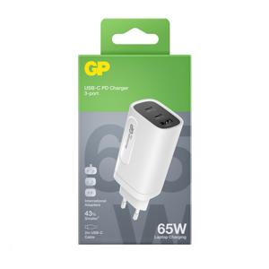GP Batteries GPWCGM3AWHUSB254 USB-oplader 65 W Thuis Aantal uitgangen: 3 x USB, USB-C bus (Power Delivery)