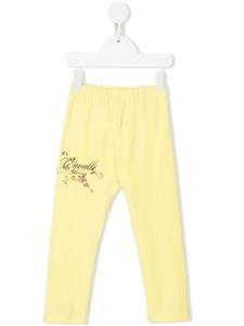 Roberto Cavalli Junior pantalon droit à logo imprimé - Jaune