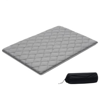 VEVOR Japanse futonmatras (2032 x 1372 x 89 mm), opvouwbare tatami-vloermatras (tweepersoonsformaat) met opbergtas en bevestigingsmateriaal, 9-laags slaapmat voor meditatie en yoga, grijs