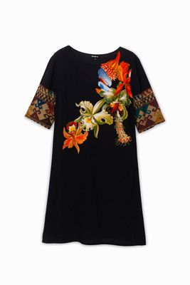 Viscose jurk met driekwartsmouwen Designed by M. Christian Lacroix - RED - 42