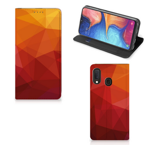 Stand Case voor Samsung Galaxy A20e Polygon Red