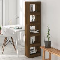 Boekenkast/kamerscherm 40x30x166 cm bruin eikenkleur