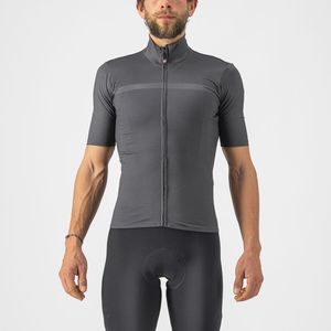 Castelli Pro thermal Mid korte mouw fietsshirt donkergrijs heren S