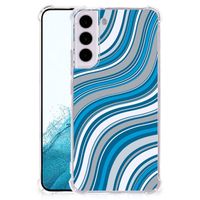 Samsung Galaxy S22 Doorzichtige Silicone Hoesje Waves Blue - thumbnail