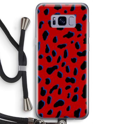 Red Leopard: Samsung Galaxy S8 Transparant Hoesje met koord