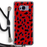 Red Leopard: Samsung Galaxy S8 Transparant Hoesje met koord