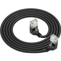 ACT Zwarte 2 meter U/UTP CAT6A LSZH Slimline patchkabel met RJ45 connectoren 90° haaks beneden naar
