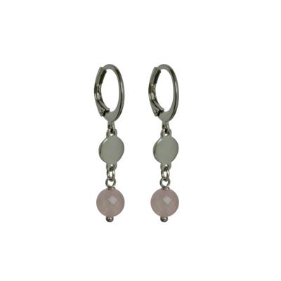 Flow Jewels Oorringen Naomy Roze Steentje Zilver