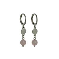 Flow Jewels Oorringen Naomy Roze Steentje Zilver