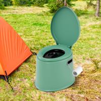 Draagbaar Campingtoilet met Afneembare Emmer Inzet Reisetoilet tot 200 kg Belastbaar Groen