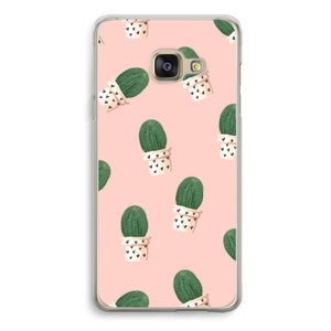 Cactusprint roze: Samsung Galaxy A3 (2016) Transparant Hoesje